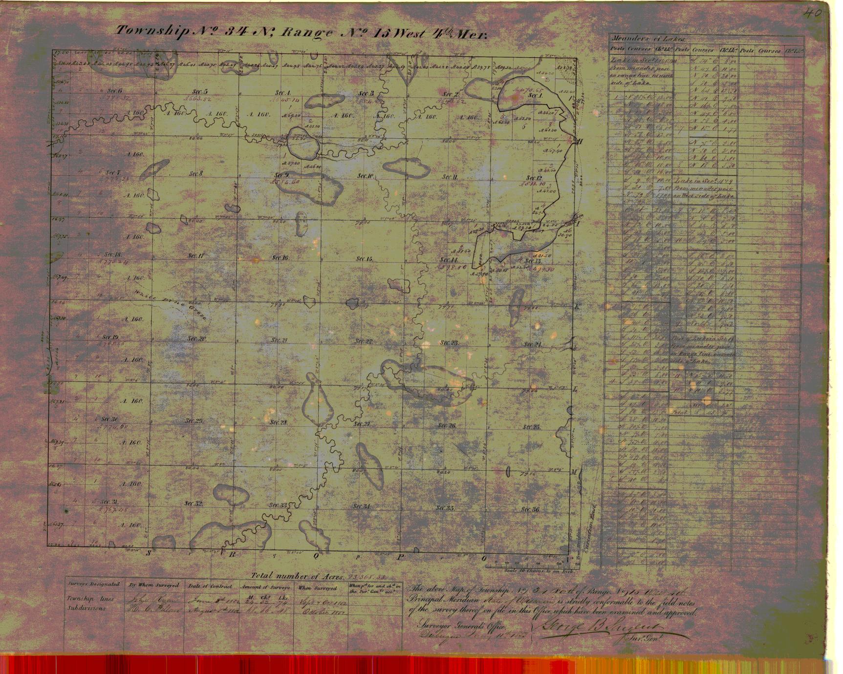 [Public Land Survey System map: Wisconsin Township 34 North, Range 15 West]