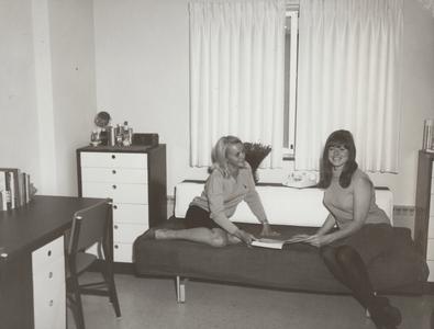 Two students in sorority room