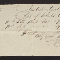 Bill and receipt from Charles Osborn, New York City, to Mr. Dayton, 1827