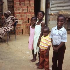 Children at the Ogedengbe house