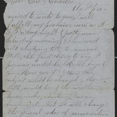 [Letter from Hanna Sternberger to her brother Karl Sternberger and cousin Charles, November 1885]