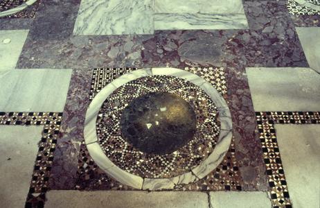 Mosaic floor at the old catholicon of Xenophontos