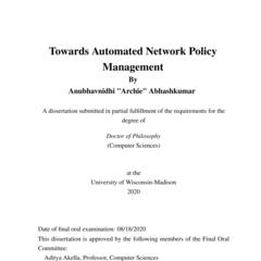 Towards Automated Network Policy Management