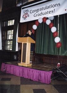 Candace McDowell speaks at 1998 Multicultural Graduation Celebration