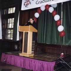 Candace McDowell speaks at 1998 Multicultural Graduation Celebration