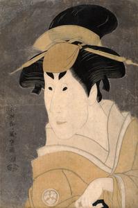 The Actor Osagawa Tsuneyo II as Osan in Koi nyobo somewake tazuna, Kawarazaki Theater, from a series of Twenty-eight Half-length Portraits of Actors