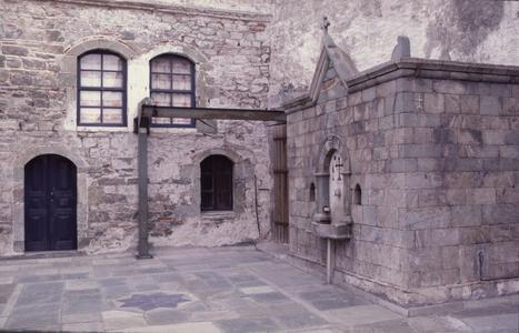 Interior courtyard at Simonopetra