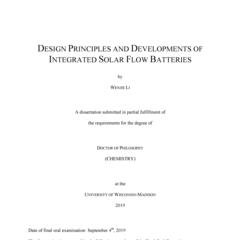 Design Principles and Developments of Integrated Solar Flow Batteries