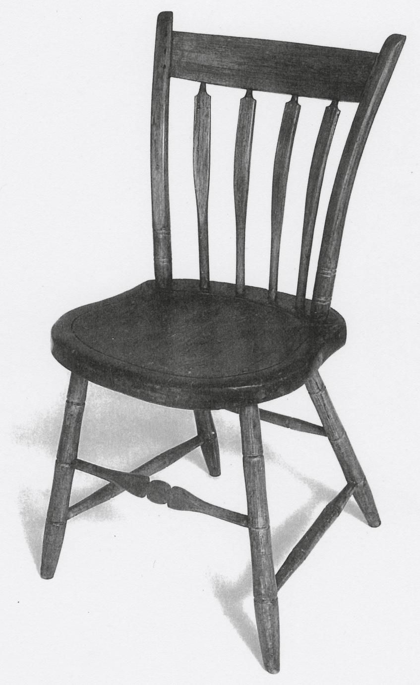 Black and white photograph of a Windsor side chair.