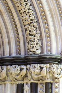 Lincoln Cathedral interior choir aisle doorway detail
