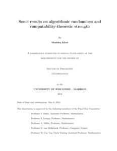 Some results on algorithmic randomness and computability-theoretic strength