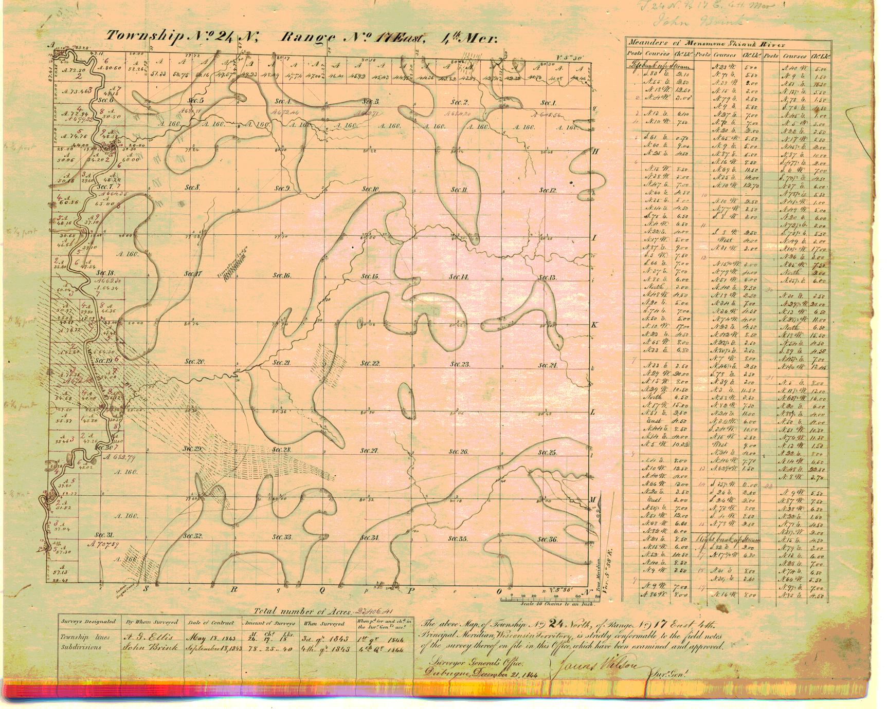 [Public Land Survey System map: Wisconsin Township 24 North, Range 17 East]