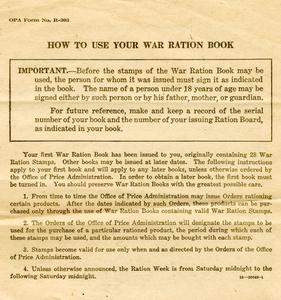 How to use your war ration book