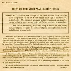 How to use your war ration book