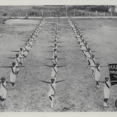 Pupils of Malate Primary School who won first prize in the calisthenic exercise on Playground Day, Manila, 1920