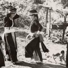 Three White Hmong women and baby in Houa Khong Province