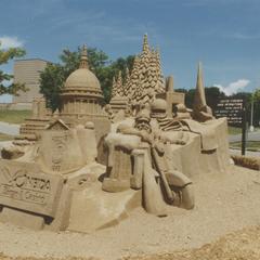 Sand sculpture on campus grounds as part of Bayfest