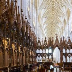 Winchester Cathedral interior choir stalls