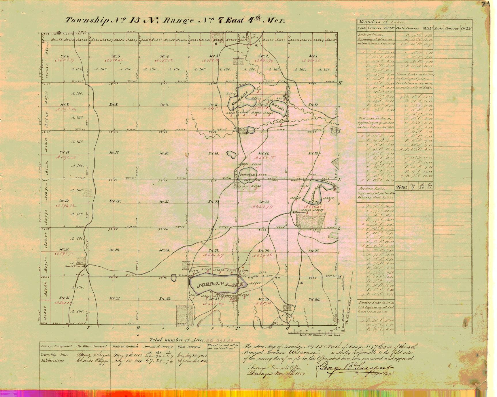 [Public Land Survey System map: Wisconsin Township 15 North, Range 07 East]
