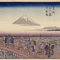 Edo Bridge and Nihon Bridge in the Eastern Capital, no. 23 from the series Thirty-six Views of Mt. Fuji