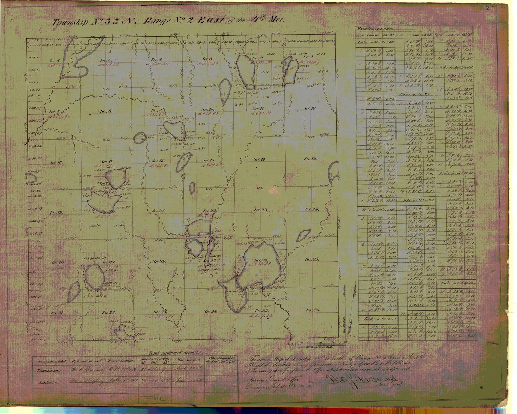 [Public Land Survey System map: Wisconsin Township 33 North, Range 02 East]