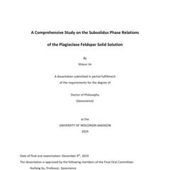 A Comprehensive Study on the Subsolidus Phase Relations of the Plagioclase Feldspar Solid Solution