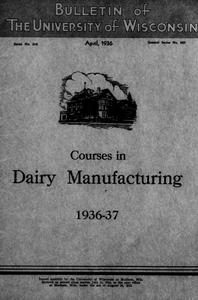 Courses in dairy manufacturing, 1936-37