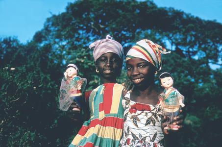 Two Fulbe Girls with Chinese Dolls