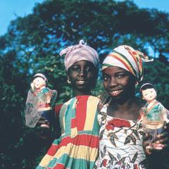 Two Fulbe Girls with Chinese Dolls