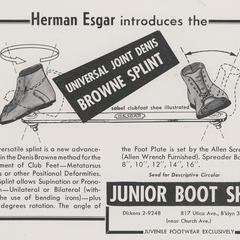 Universal Joint Denis Browne Splint advertisement