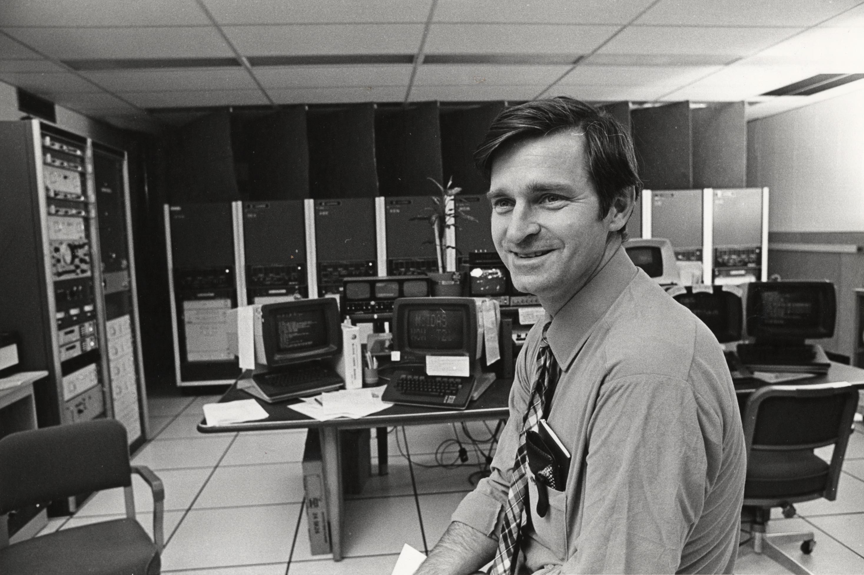 ‎Student at work in Computer Science Center - UWDC - UW-Madison