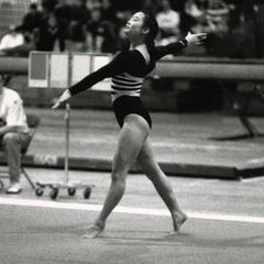 Female gymnast doing floor routine