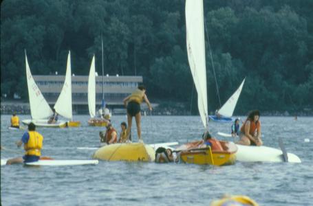 Capsized boat, Hoofer's Club regatta