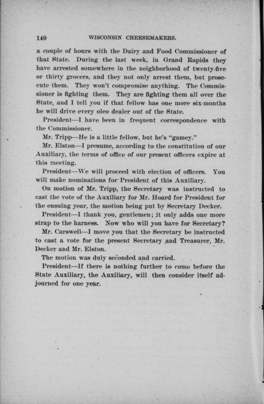 Sixth annual meeting of the Wisconsin Cheese Makers' Association held