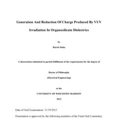 Generation And Reduction Of Charge Produced By VUV Irradiation In Organosilicate Dielectrics