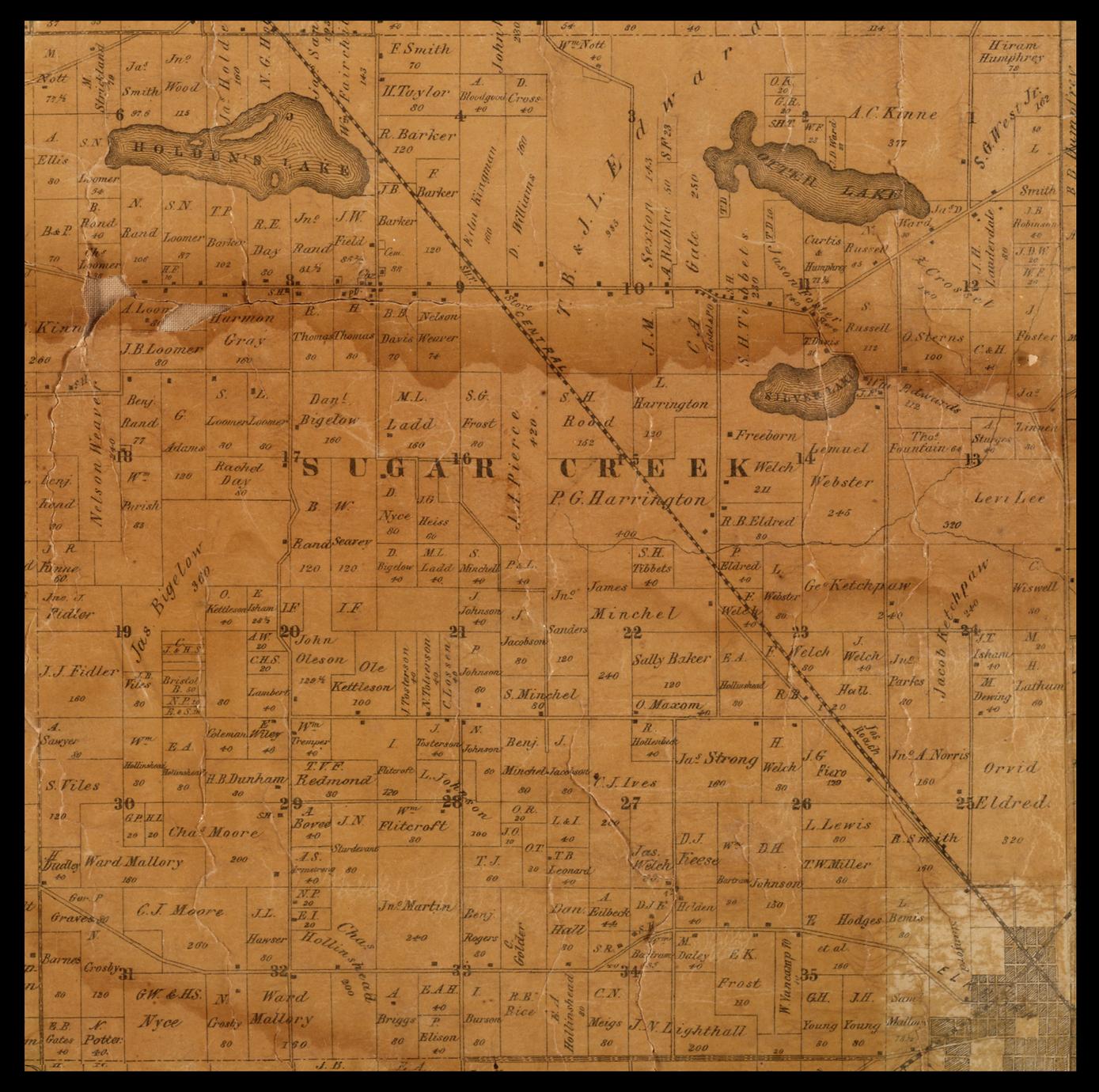 Sugar Creek Township plat map, 1857 Full view UWDC UWMadison