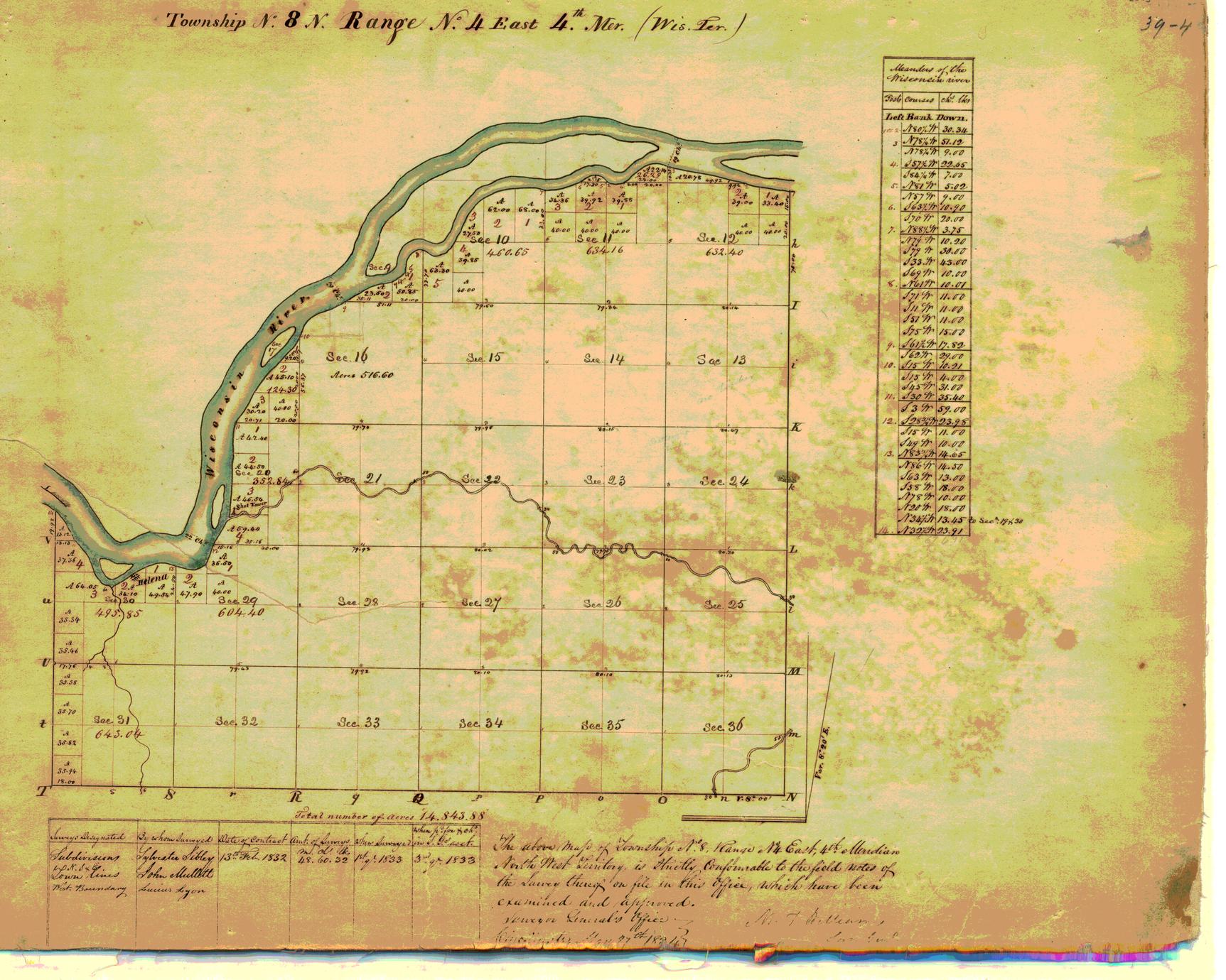 [Public Land Survey System map: Wisconsin Township 08 North, Range 04 East]