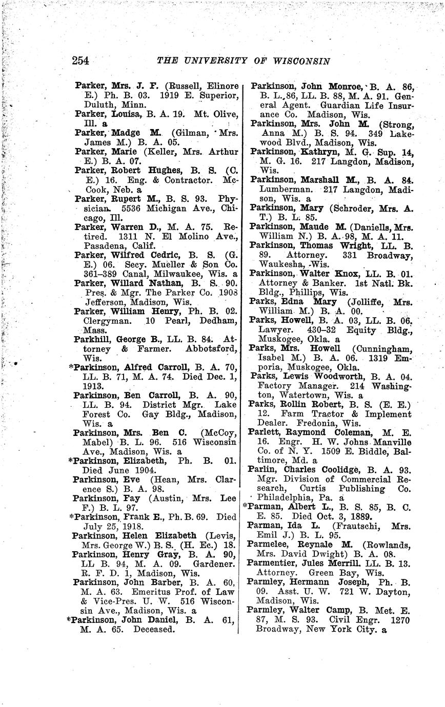 The University of Wisconsin alumni directory, 1849-1919 - Full view ...