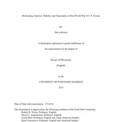 Dislocating America: Mobility and Nationality in Post-World War II U.S. Fiction