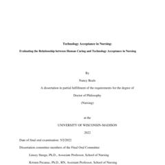 Technology Acceptance in Nursing: Evaluating the Relationship between Human Caring and Technology Acceptance in Nursing