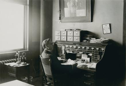 President Sutherland at his desk