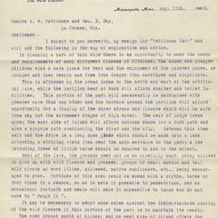Letter from Frank H. Nutter, landscape architect to Albert Wells Pettibone, chairman Pettibone Park Commission