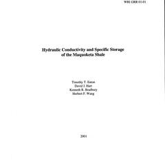 Hydraulic conductivity and specific storage of the Maquoketa shale : a final report prepared for the University of Wisconsin Water Resources Institute