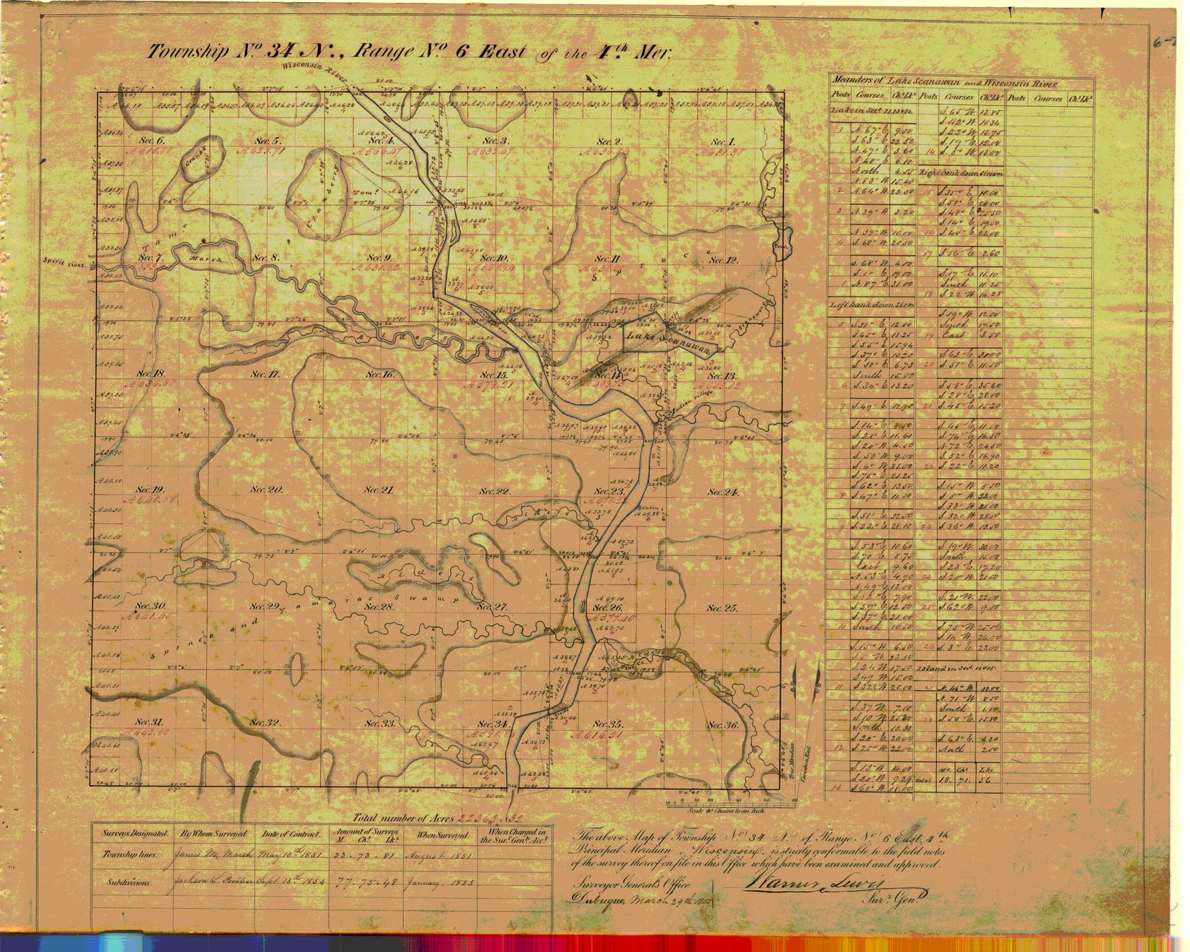 [Public Land Survey System map: Wisconsin Township 34 North, Range 06 East]