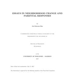 Essays in Neighborhood Change and Parental Responses