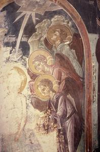 Baptism fresco at St. George's chapel at Agiou Pavlou