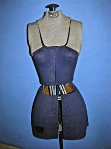 Sally Stitch dress form in gray and blue