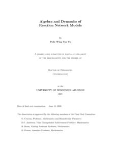 Algebra and Dynamics of Reaction Network Models