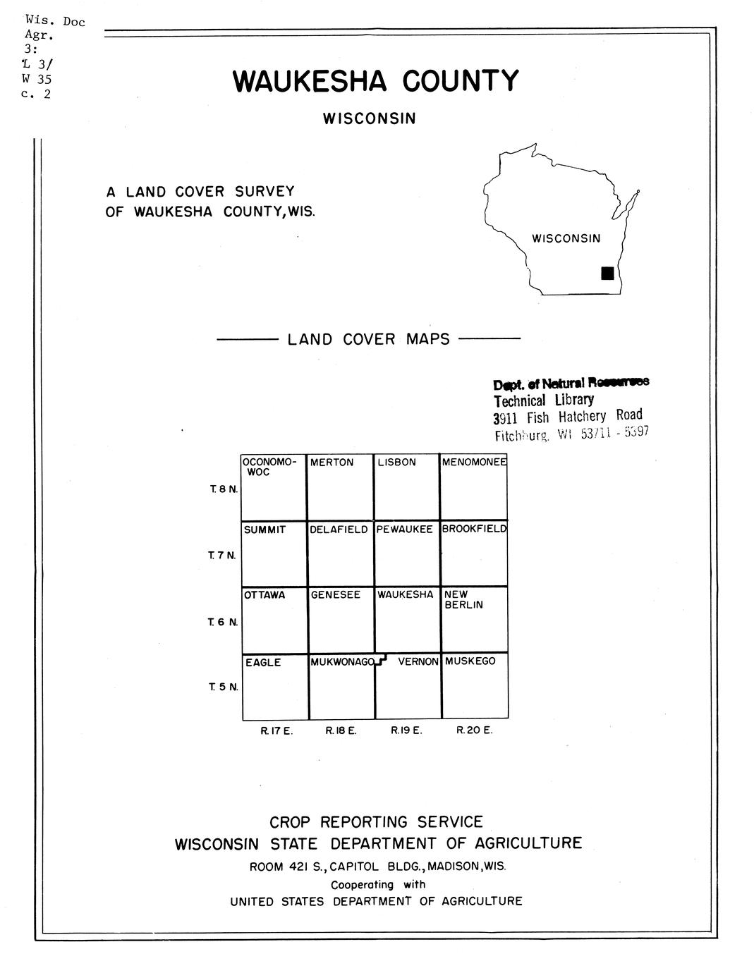 ‎Waukesha County, Wisconsin land cover maps UWDC UWMadison Libraries