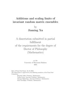Additions and scaling limits of invariant random matrix ensembles